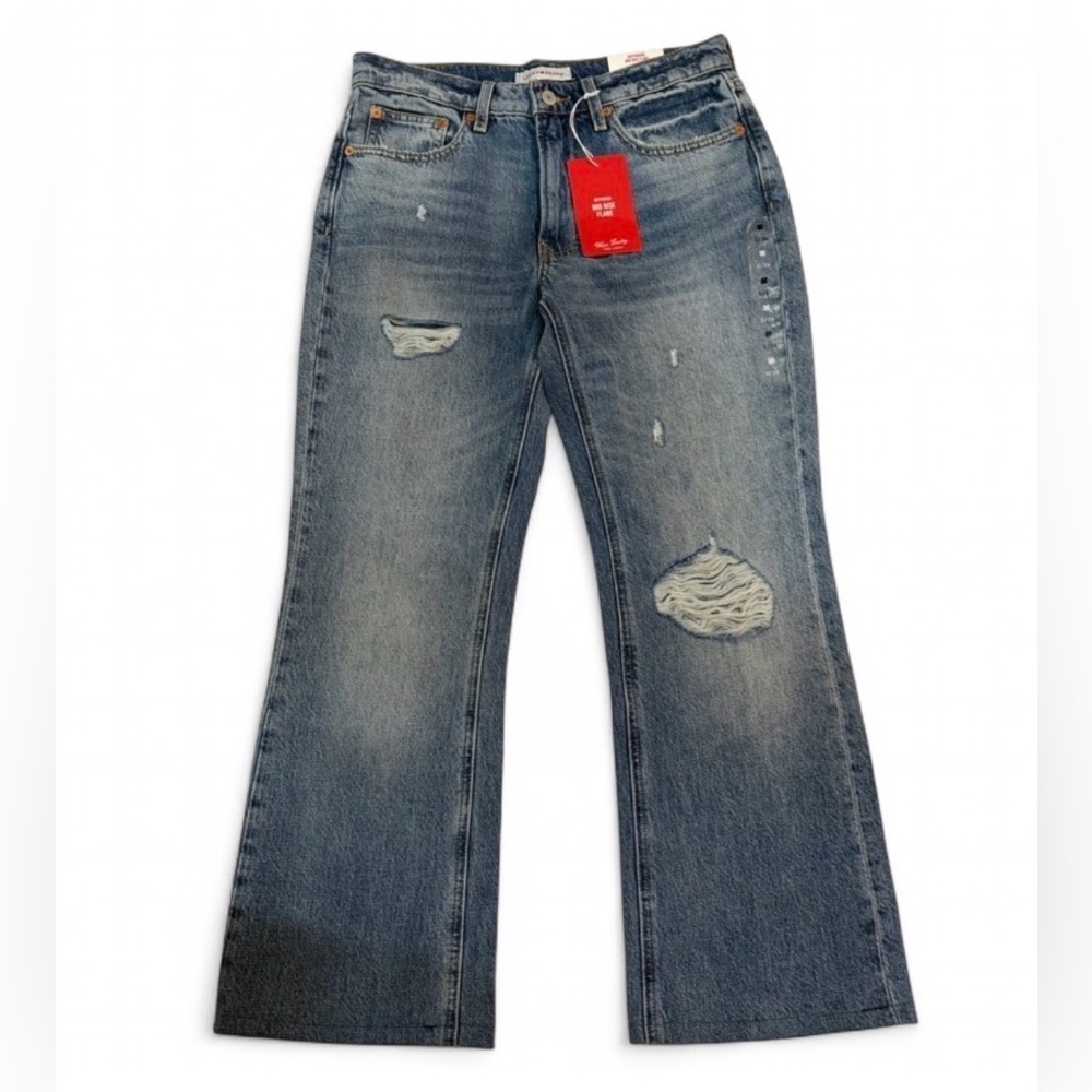 Lucky Brand Boyfriend Blue Mid Rise Flare Jeans 2/26 NWT *hemmed